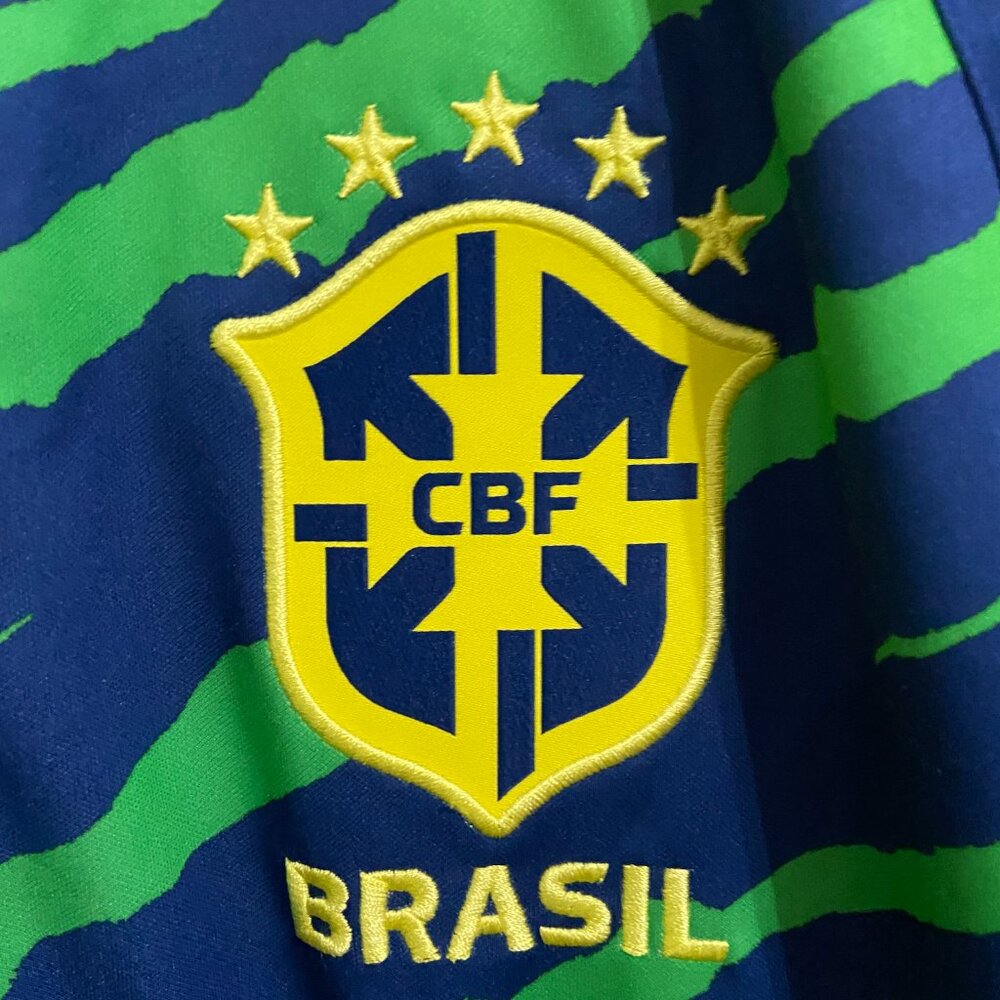 Nike Brazil National Team Anthem Knit Soccer Jacket Mens L Brasil DR9018-490 NEW - Picture 3 of 9